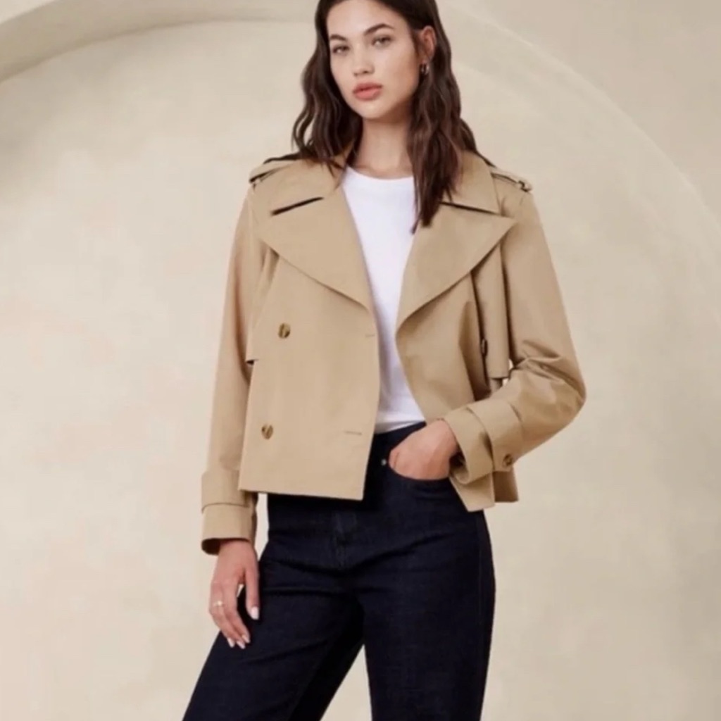 Banana Republic Women’s Cropped Trench Coat Jacket Xl